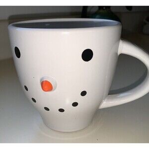 ROYAL NORFOLK Snowman Coffee Mug Tea Cup 3D Nose Holiday Christmas Large Face